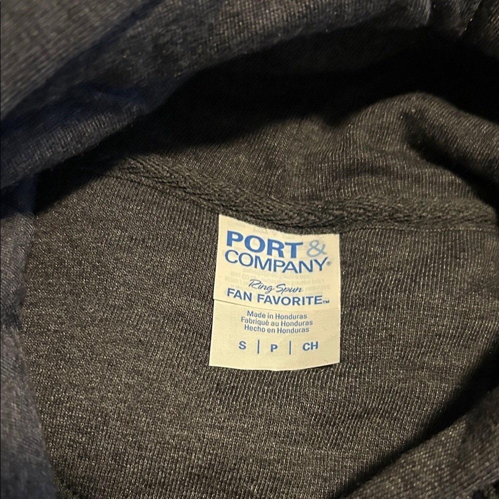 Port and Company Dark Gray Hoodie with Yellow Embroidery - Picture 5 of 6